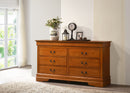 LouisPhillipe 6-Drawers Dresser, Oak