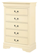 LouisPhillipe 5-Drawers Chest, Beige