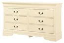 LouisPhillipe 6-Drawers Dresser, Beige