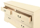 LouisPhillipe 6-Drawers Dresser w/Carved Base, Beige