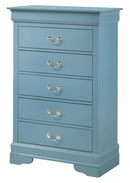 LouisPhillipe 5-Drawers Chest, Teal