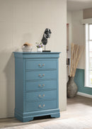 LouisPhillipe 5-Drawers Chest, Teal
