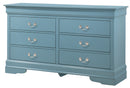LouisPhillipe 6-Drawers Dresser, Teal