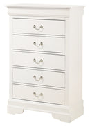 LouisPhillipe 5-Drawers Chest, White