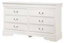 LouisPhillipe 6-Drawers Dresser, White