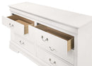 LouisPhillipe 6-Drawers Dresser w/Carved Base, White