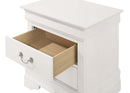 LouisPhillipe 2-Drawers Nightstand w/Carved Base, White