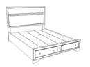Madrid Full Storage Bed, Gray