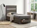 Madrid Twin Storage Bed, Gray