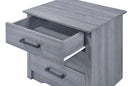 Hudson 3-Drawers Nightstand, Gray