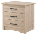 Hudson 3-Drawers Nightstand, Sandle Wood