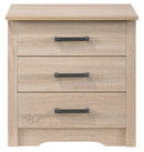 Hudson 3-Drawers Nightstand, Sandle Wood