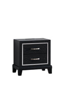 Livingston 2-Drawers Nightstand, Black
