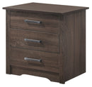 Hudson 3-Drawers Nightstand, Wenge