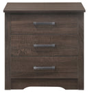 Hudson 3-Drawers Nightstand, Wenge
