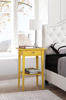 Dalton 1-Drawer Nightstand, Yellow
