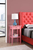 Dalton 1-Drawer Nightstand, Pink
