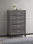 Glasgow 5-Drawers Chest, Gray