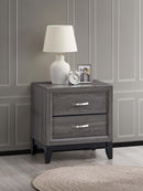 Glasgow 2-Drawers Nightstand, Gray