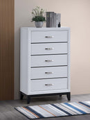 Glasgow 5-Drawers Chest, White