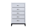 Glasgow 5-Drawers Chest, White