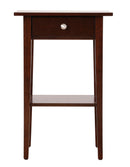 Dalton 1-Drawer Nightstand, Cappuccino