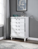 Genoa 5-Drawers Chest, Silver Champagne