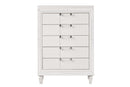 Genoa 5-Drawers Chest, Silver Champagne
