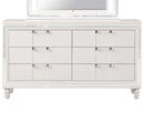 Genoa 6-Drawers Dresser, Silver Champagne
