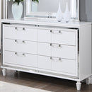 Genoa 6-Drawers Dresser, Silver Champagne
