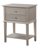 Newton 2-Drawers Nightstand, Silver Champagne