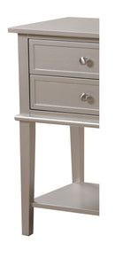 Newton 2-Drawers Nightstand, Silver Champagne