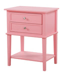 Newton 2-Drawers Nightstand, Pink