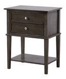Newton 2-Drawers Nightstand, Gray