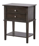 Newton 2-Drawers Nightstand, Gray