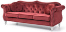 Hollywood 82in Sofa, Burgundy