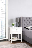 Newton 2-Drawers Nightstand, White