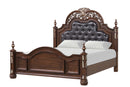 Lyon King Box Spring Bed, Cherry