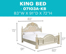 Lyon King Box Spring Bed, Silver Champagne