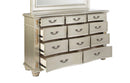 Lyon 11-Drawer Dresser, Silver Champagne