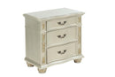 Lyon 3-Drawers Nightstand, Silver Champagne