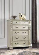 Lyndon 6-Drawers Chest, Silver Champagne