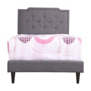 Deb Twin Box Spring Bed, Gray