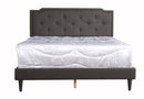 Deb Full Box Spring Bed, Dark Gray