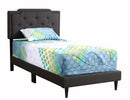 Deb Twin Box Spring Bed, Dark Gray