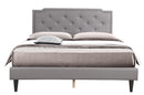 Deb Full Box Spring Bed, Light Gray