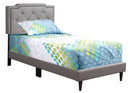 Deb Twin Box Spring Bed, Light Gray