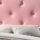 Deb Full Box Spring Bed, White/Pink