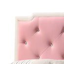 Deb Full Box Spring Bed, White/Pink