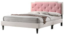 Deb Full Box Spring Bed, White/Pink